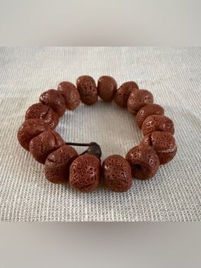 Brown Lava Bead Stretch Bracelet
